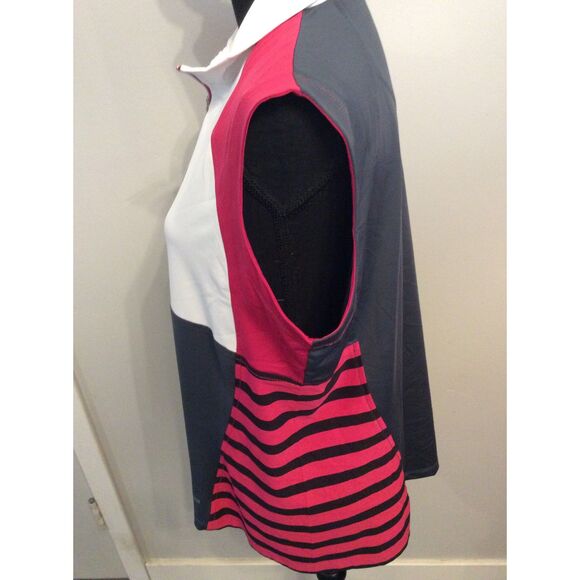 Annika Cutter & Buck Golf Pickleball Sleeveless partial zip Polo Color block XL - Picture 4 of 7